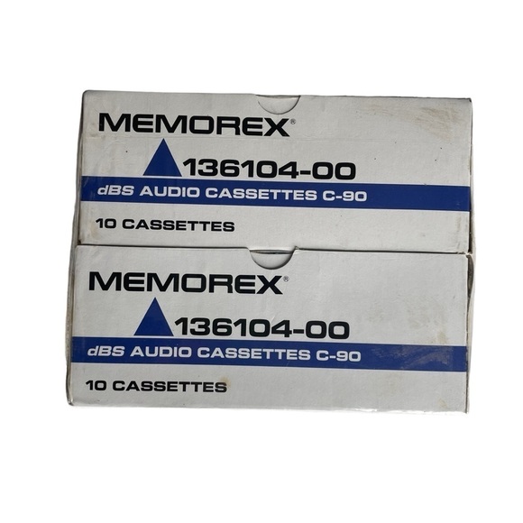 MEMOREX dbs C-90 Cassettes 136104-00 Vintage Factory Sealed 2 Case of 10 Each - Picture 1 of 10